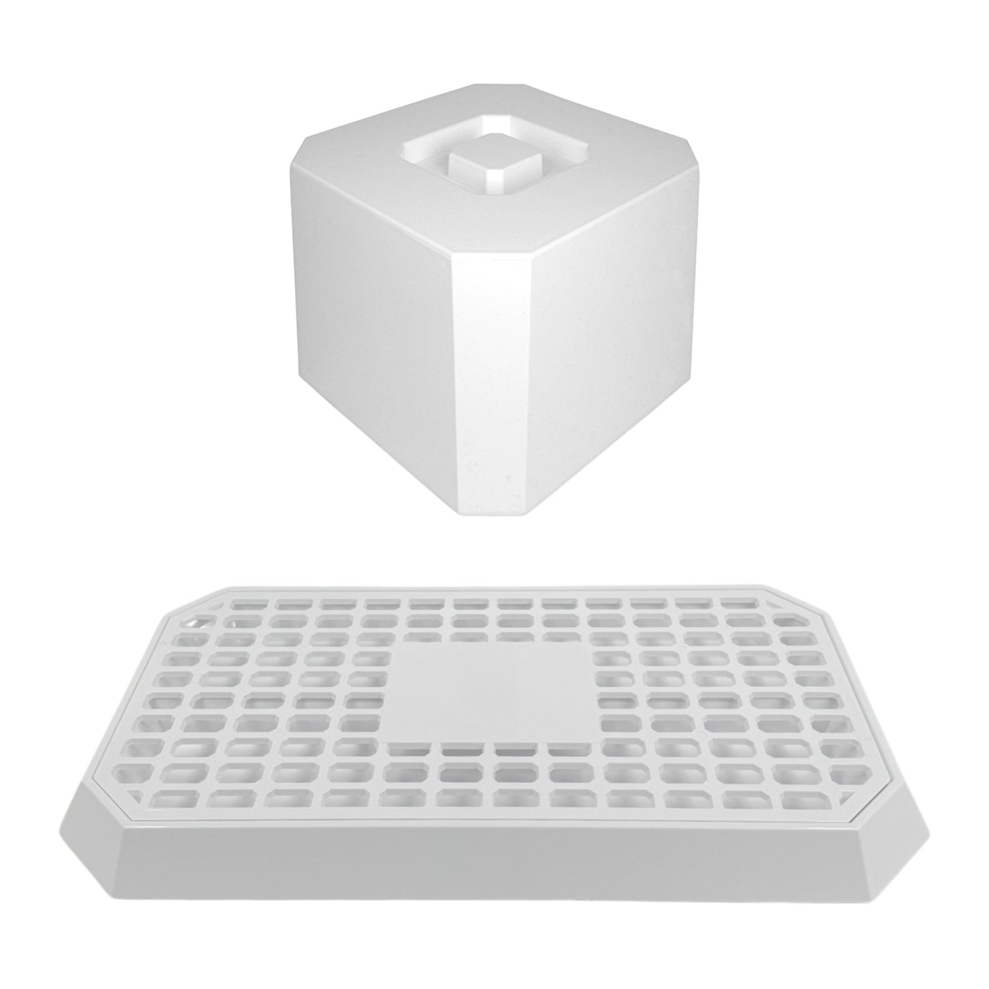 Octagonal Plastic Ice Bucket & Drip Tray White - Premium Home from Chabrias Ltd - Just £19.99! Shop now at Chabrias Ltd