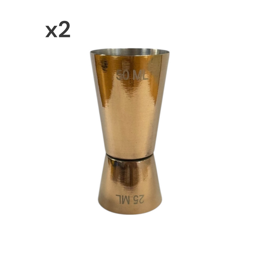 Stainless Steel With Rose Gold Finish,  25/50ml Measure Jigger (2 Piece) - Premium Barware from Chabrias Ltd - Just £7.99! Shop now at Chabrias Ltd