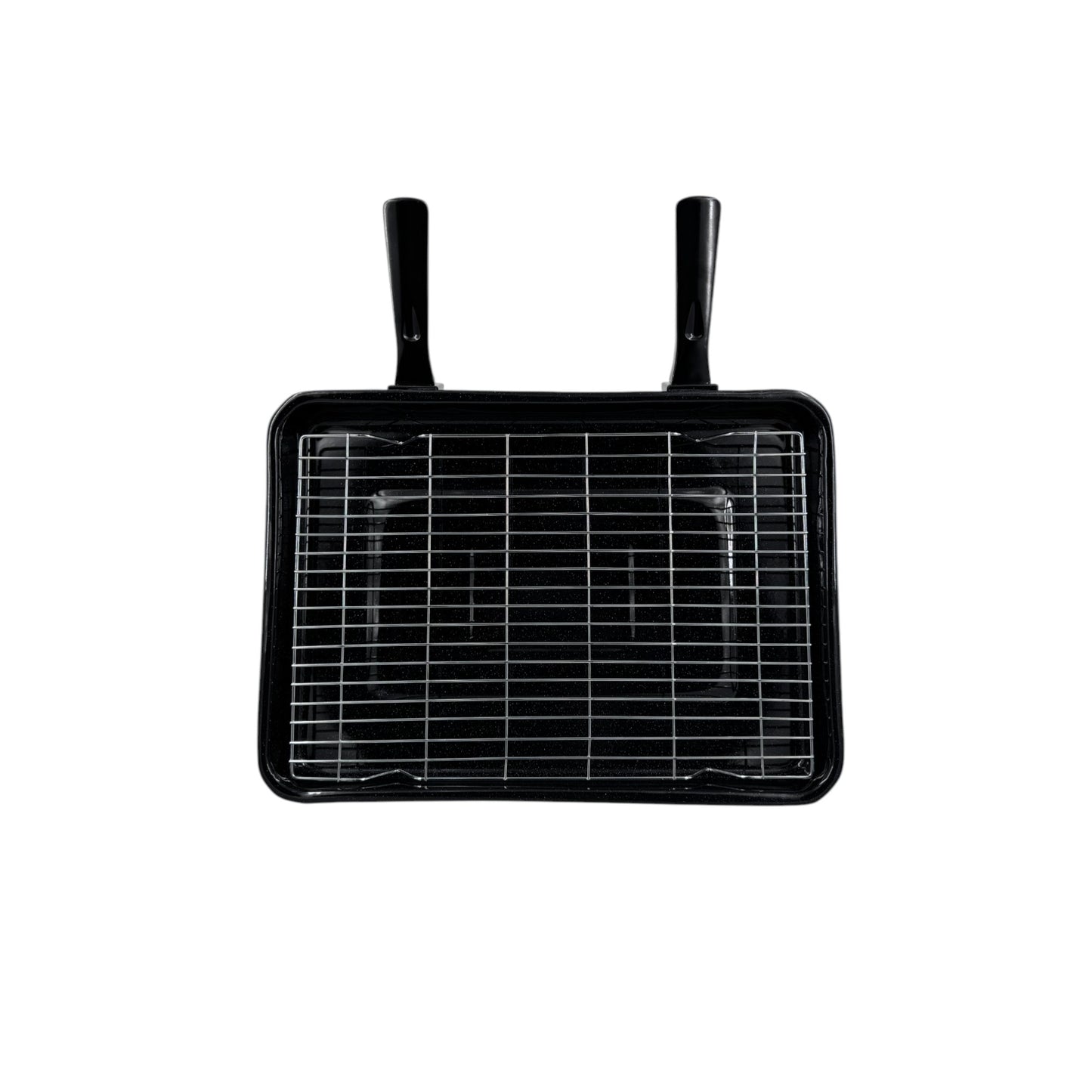 Vitreous Enamel Grill Pan, Handle & Wire Rack, Extra Large (42cm) - Premium Kitchen from Chabrias Ltd - Just £22.99! Shop now at Chabrias Ltd