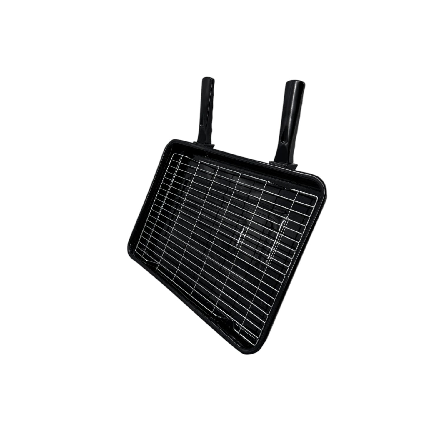 Vitreous Enamel Grill Pan, Handle & Wire Rack, Extra Large (42cm) - Premium Kitchen from Chabrias Ltd - Just £22.99! Shop now at Chabrias Ltd