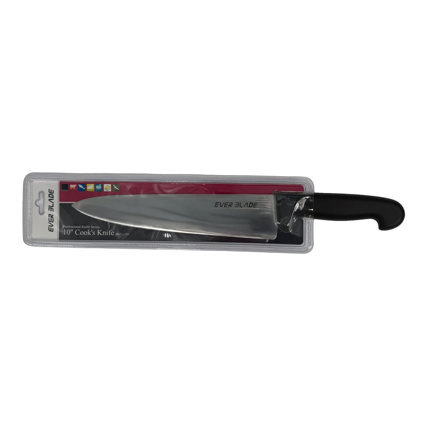 ever blade chef knife 250mm black handle packaging landscape view