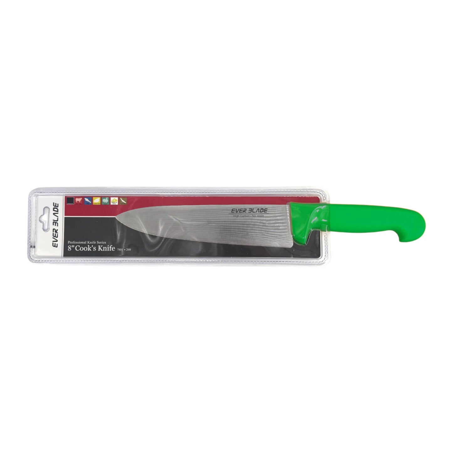 ever blade chef knife 200mm green handle packaging landscape view