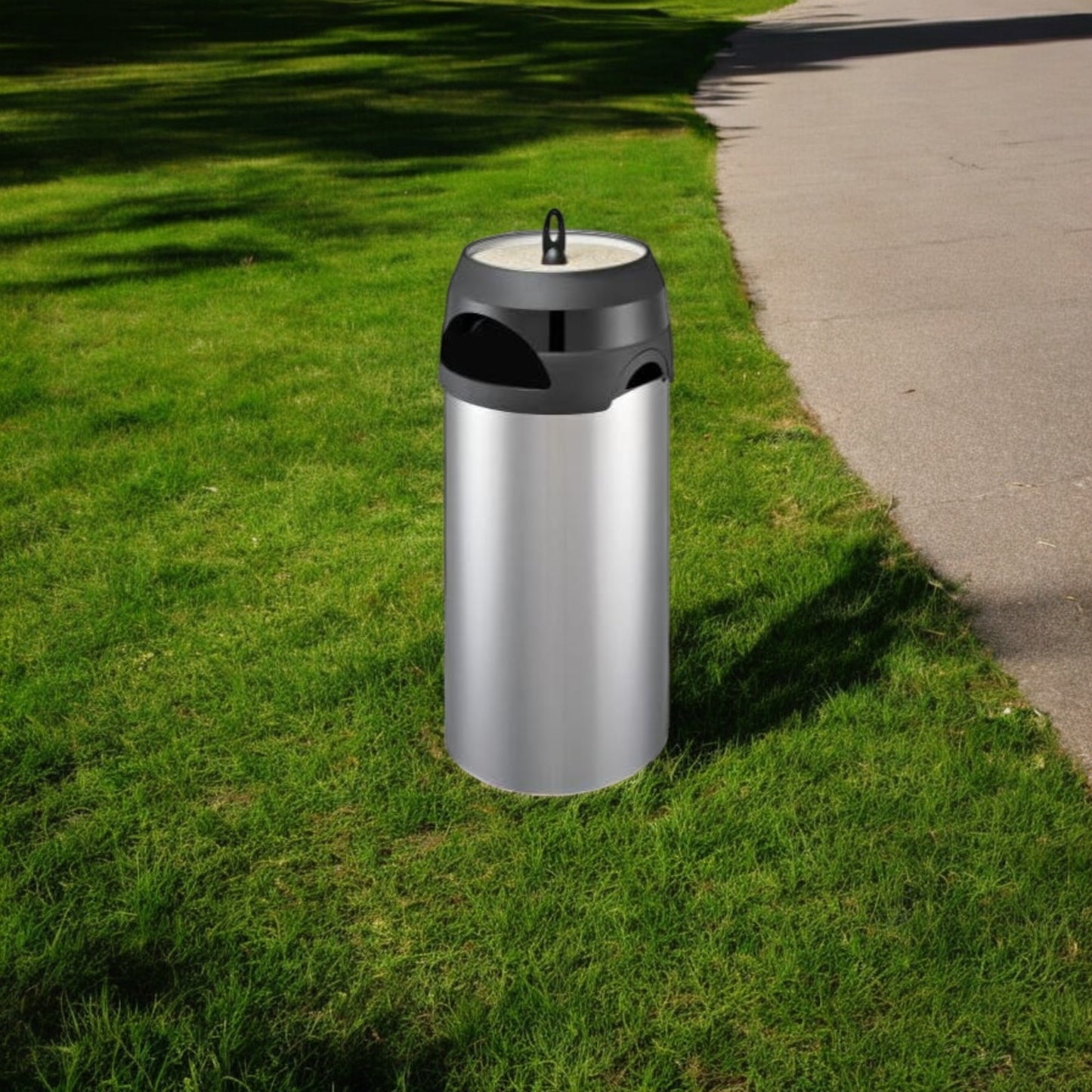 Outdoor Waste Bin With Ash Tray, Stainless Steel 60 Litre - Premium Home from Chabrias Ltd - Just £79.99! Shop now at Chabrias Ltd