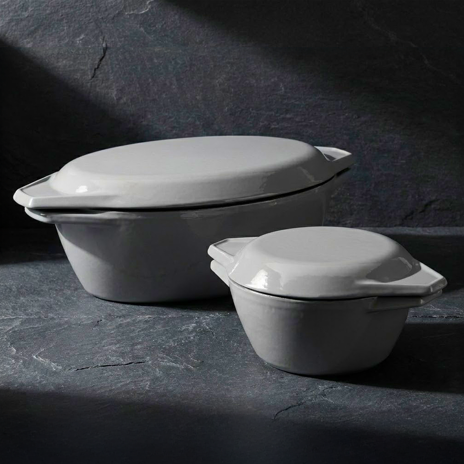 Samuel Groves Enamelled Cast Iron Casserole Dishes