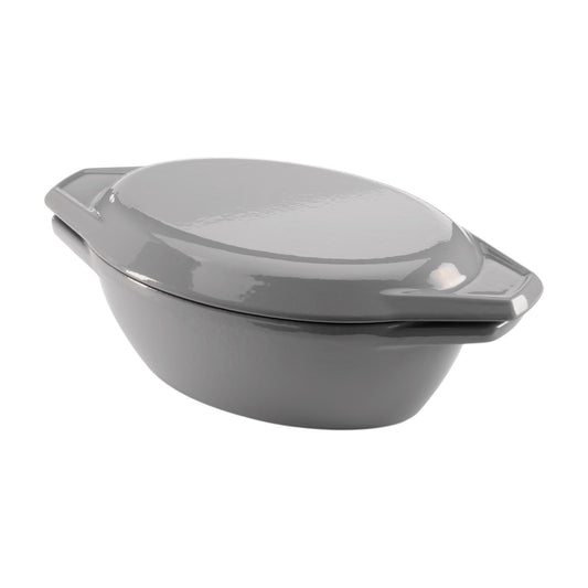 Samuel Groves Enamel Cast Iron Oval Casserole Dish with Lid – 27.5cm / 3 Litre - Premium Kitchen from Chabrias Ltd - Just £69.99! Shop now at Chabrias Ltd