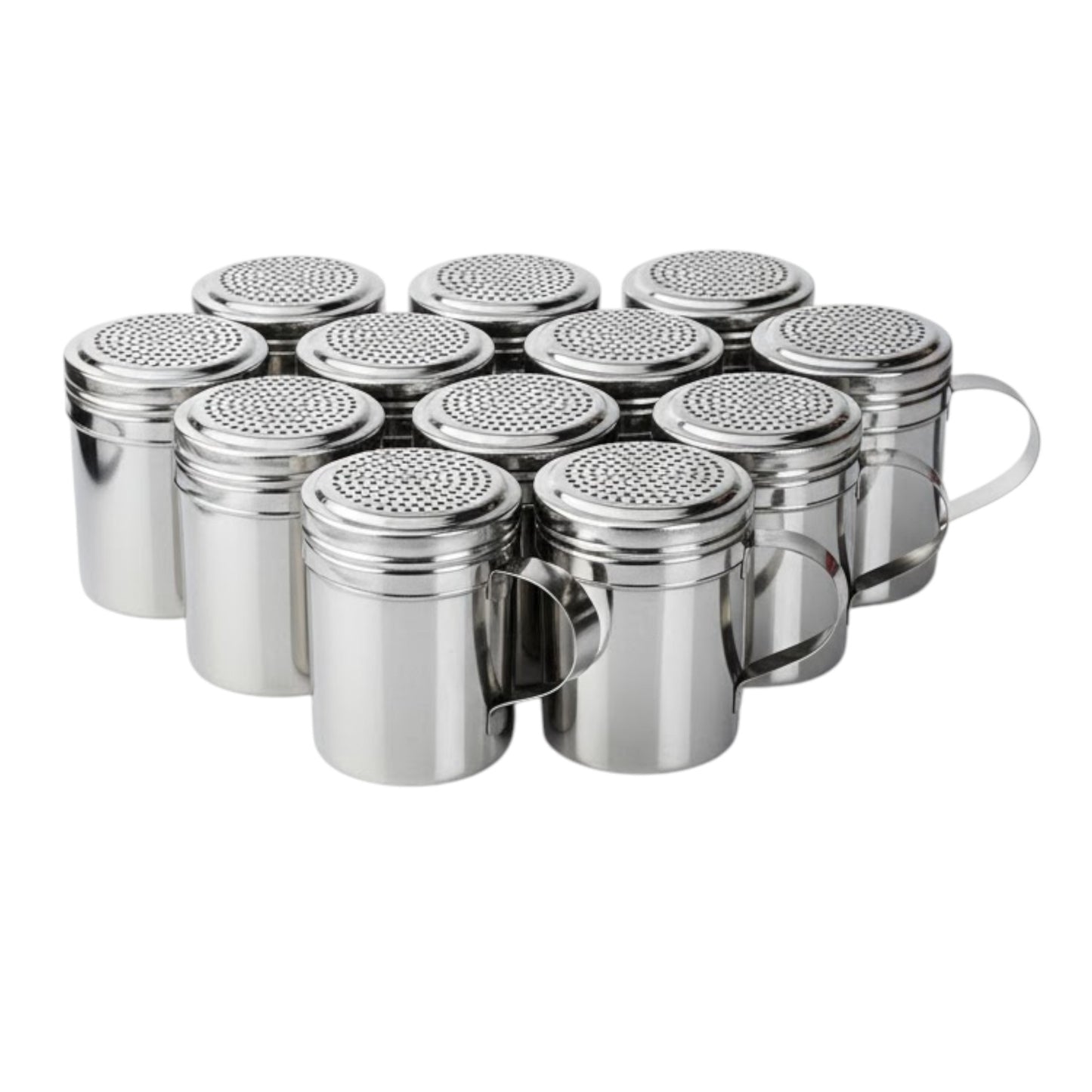10oz Stainless Steel Flour & Sugar Dredger with Handle and Perforated Lid (12 Pack) - Premium Kitchen from Chabrias Ltd - Just £29.99! Shop now at Chabrias Ltd