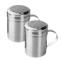 10oz Stainless Steel Flour & Sugar Dredger with Handle and Perforated Lid (2 Pack) - Premium Kitchen from Chabrias Ltd - Just £10.99! Shop now at Chabrias Ltd