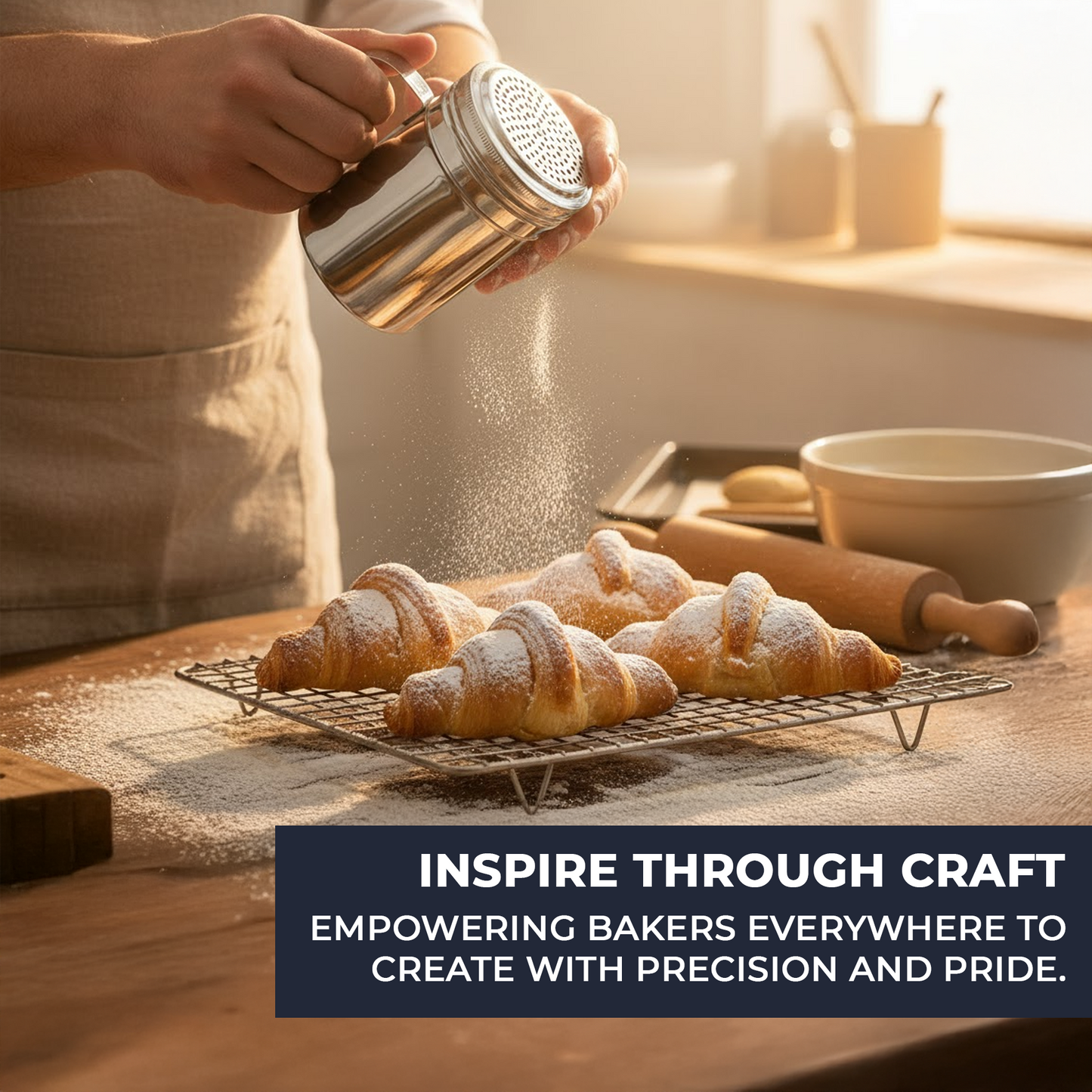 10oz Stainless Steel Flour & Sugar Dredger with Handle and Perforated Lid - Premium Kitchen from Chabrias Ltd - Just £7.99! Shop now at Chabrias Ltd