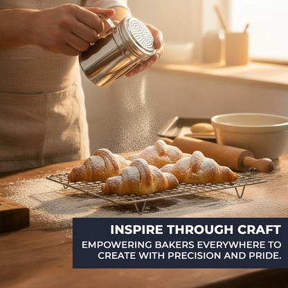 10oz Stainless Steel Flour & Sugar Dredger with Handle and Perforated Lid - Premium Kitchen from Chabrias Ltd - Just £7.99! Shop now at Chabrias Ltd