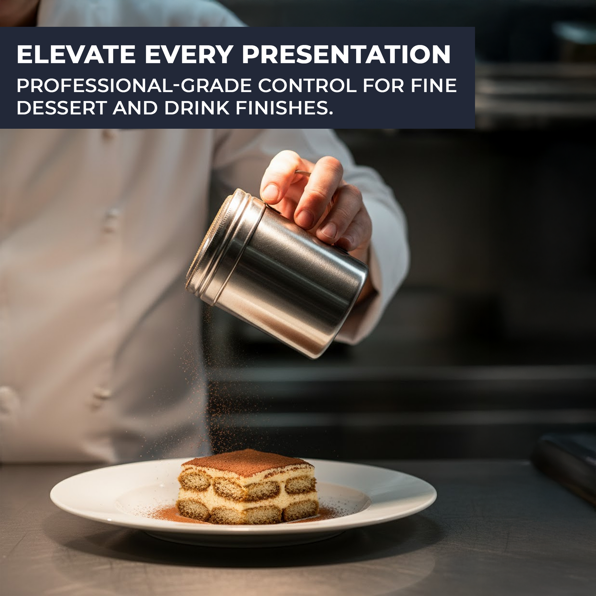 10oz Stainless Steel Flour & Sugar Dredger with Handle and Perforated Lid - Premium Kitchen from Chabrias Ltd - Just £7.99! Shop now at Chabrias Ltd