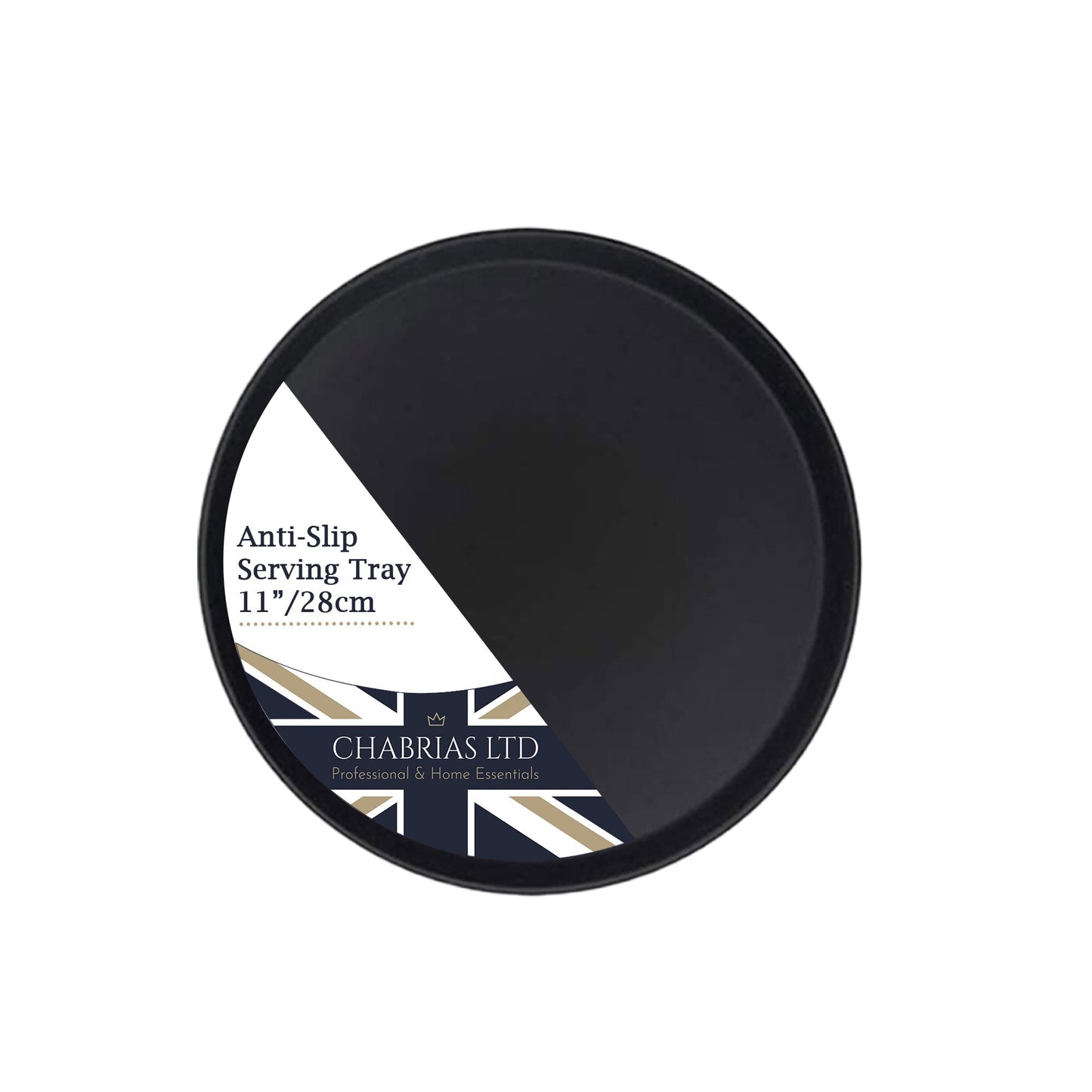 Round Grip Tray Black, 11 Inch - Premium Barware from Chabrias Ltd - Just £5.99! Shop now at Chabrias Ltd