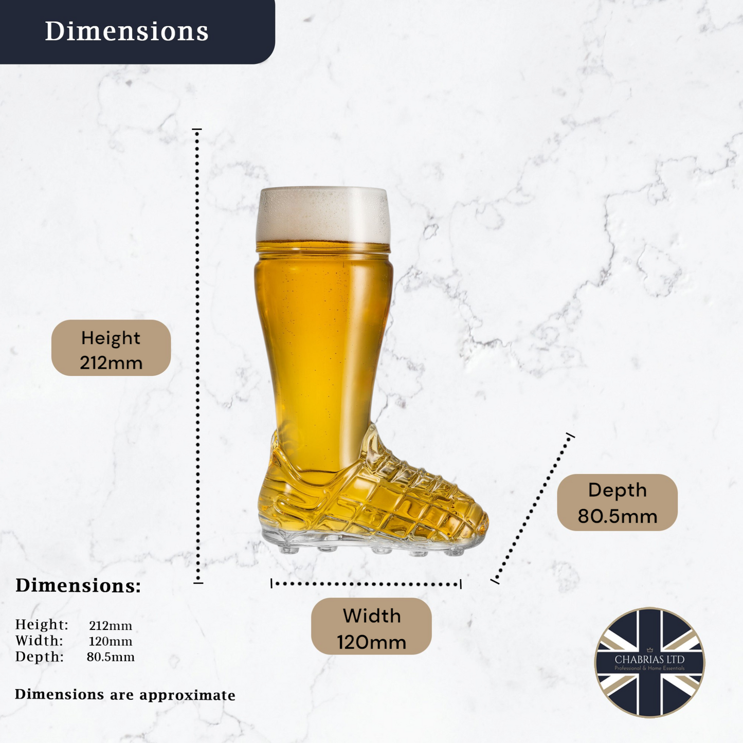 Glass Football Boot, 0.5L - Premium Kitchen from Chabrias Ltd - Just £15.99! Shop now at Chabrias Ltd