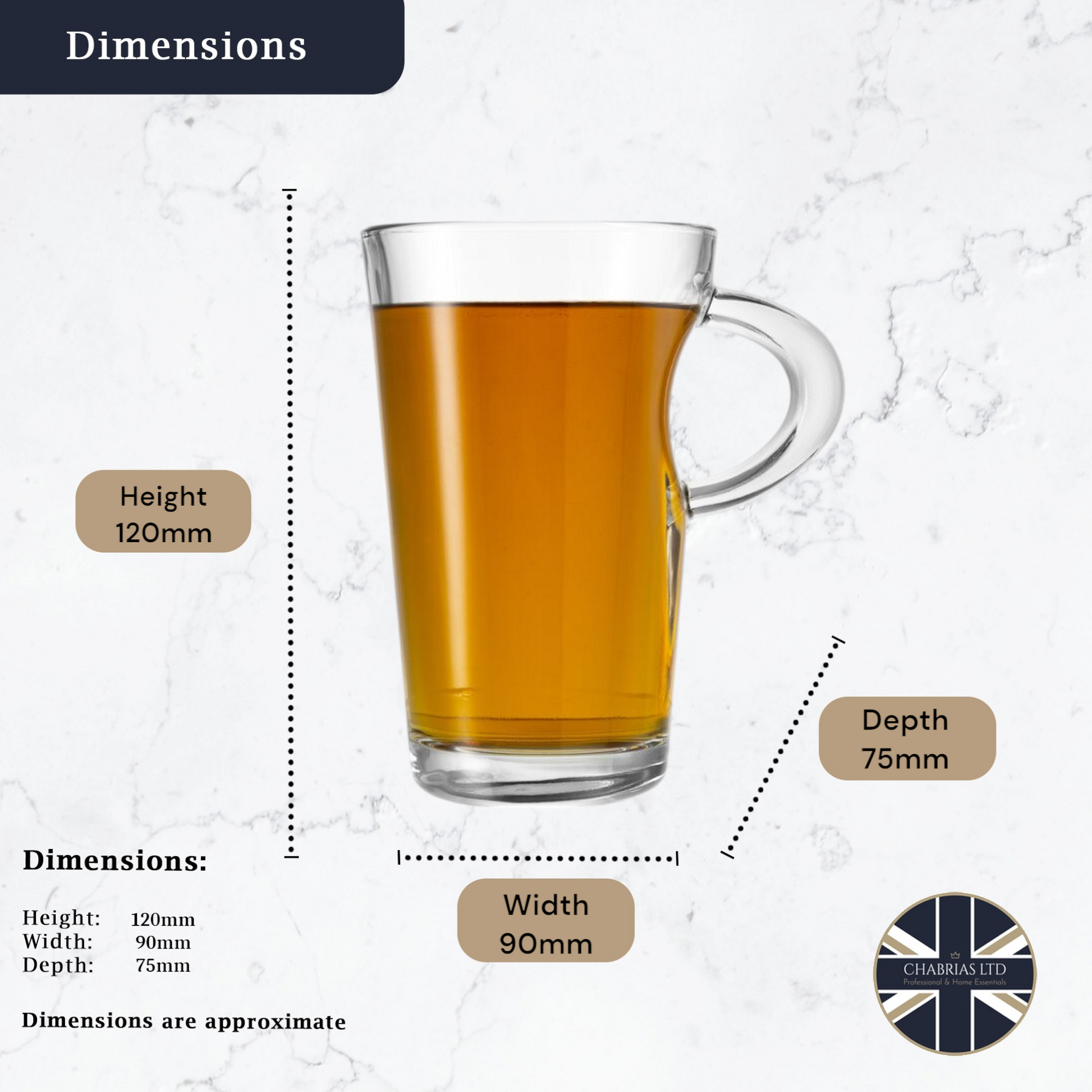 Elba Glass Coffee Mug, 250ml (6 pack) - Premium Kitchen from Chabrias Ltd - Just £9.99! Shop now at Chabrias Ltd