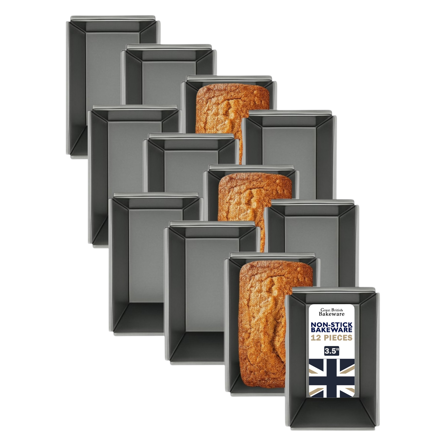 Non-Stick Mini Loaf Tin (12 piece) - Premium Kitchen from Chabrias Ltd - Just £23.99! Shop now at Chabrias Ltd