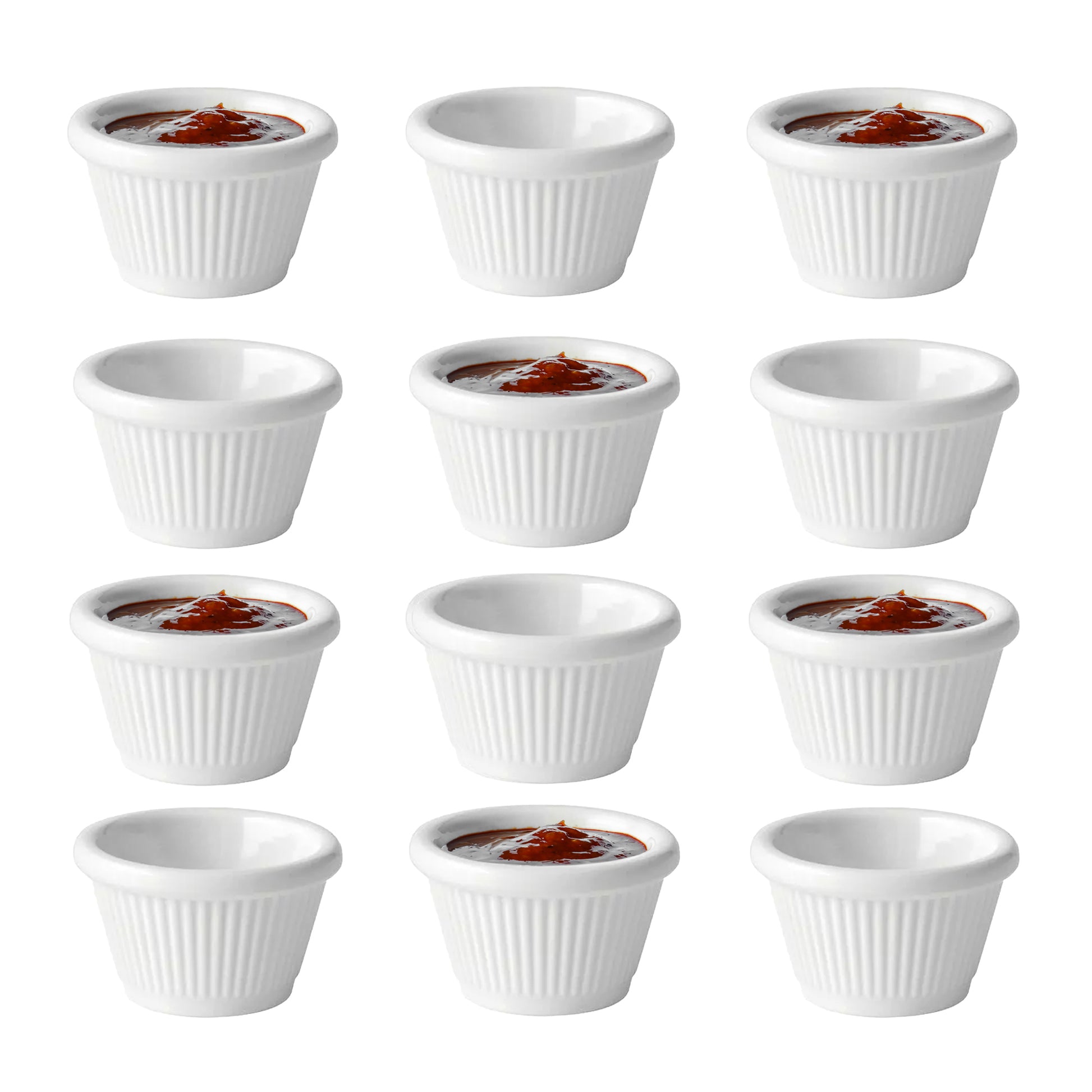 White Fluted Ramekins 1oz, 1.5oz, 2oz - Made in UK - Premium Ramekin from Chabrias Ltd - Just £11.99! Shop now at Chabrias Ltd