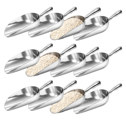 Multipurpose Aluminium Metal Scoops Set for Dry Goods - Sturdy Kitchen Scoops in Different Sizes