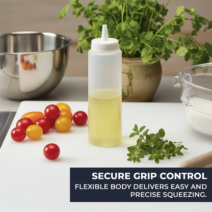 12-Pack 250ml Clear Squeeze Bottles - BPA-Free Soft Plastic Condiment Dispensers for Sauces, Oils & Dressings - Premium Home from Chabrias Ltd - Just £10.99! Shop now at Chabrias Ltd