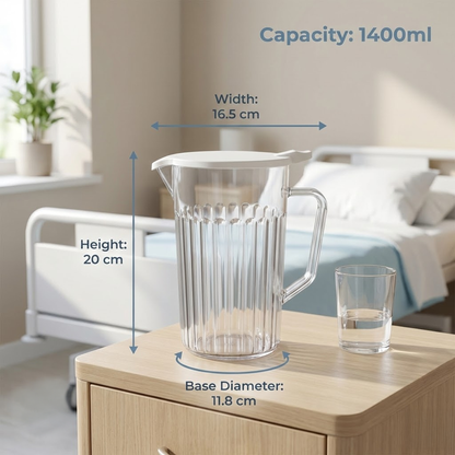 1400ml water jug with antibacterial lid outdoor use UK made polycarbonate reusable dishwasher safe
