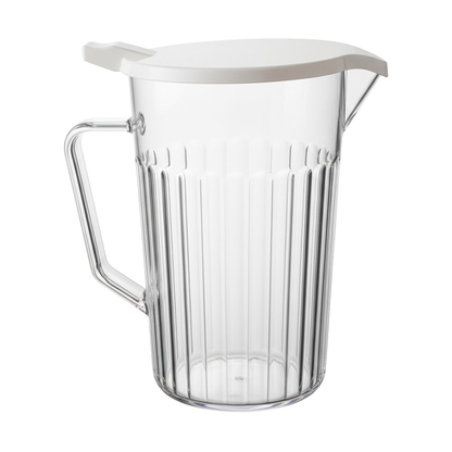 1400ml bedside water jug with antibacterial lid in care home setting durable polycarbonate for hospital and elderly use
