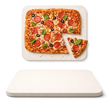 15 x 13 inch rectangular cordierite pizza stone for oven and BBQ grilling