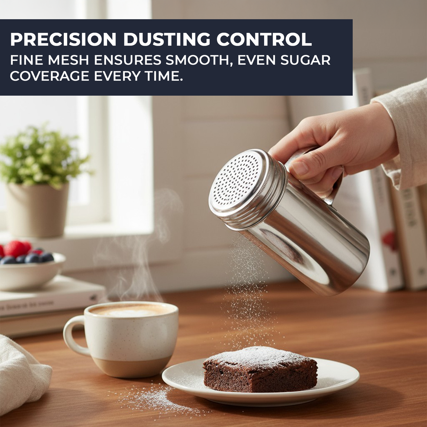 16 oz Stainless Steel Flour & Sugar Dredger with Handle and Perforated Lid - Premium Home from Chabrias Ltd - Just £7.99! Shop now at Chabrias Ltd