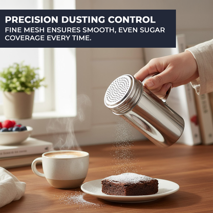 16 oz Stainless Steel Flour & Sugar Dredger with Handle and Perforated Lid - Premium Home from Chabrias Ltd - Just £7.99! Shop now at Chabrias Ltd