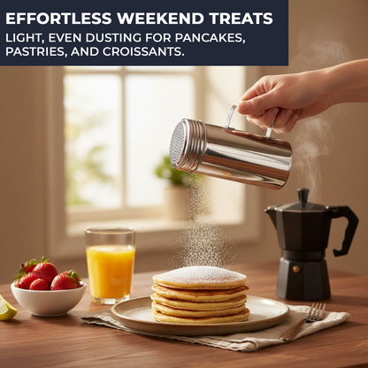 16 oz Stainless Steel Flour & Sugar Dredger with Handle and Perforated Lid - Premium Home from Chabrias Ltd - Just £7.99! Shop now at Chabrias Ltd