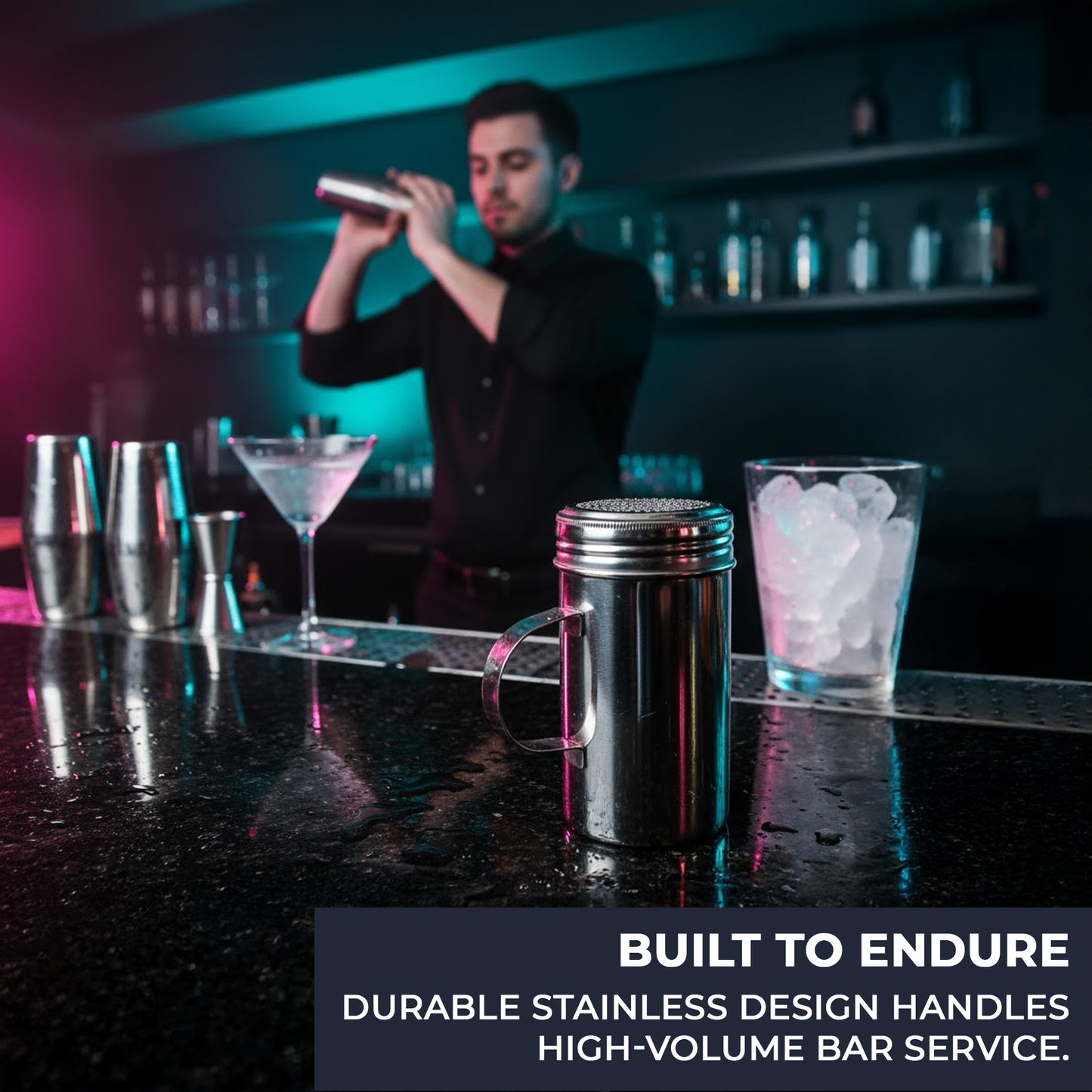 16 oz Stainless Steel Flour & Sugar Dredger with Handle and Perforated Lid - Premium Home from Chabrias Ltd - Just £7.99! Shop now at Chabrias Ltd