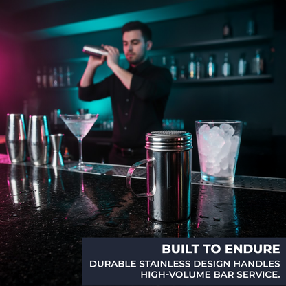 16 oz Stainless Steel Flour & Sugar Dredger with Handle and Perforated Lid - Premium Home from Chabrias Ltd - Just £7.99! Shop now at Chabrias Ltd