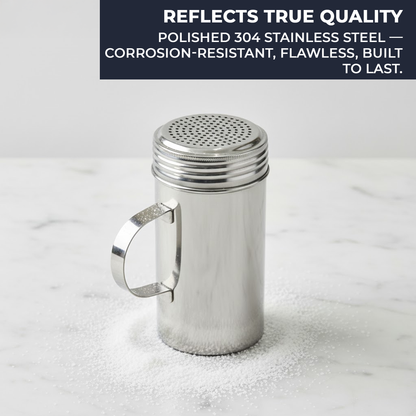 16 oz Stainless Steel Flour & Sugar Dredger with Handle and Perforated Lid - Premium Home from Chabrias Ltd - Just £7.99! Shop now at Chabrias Ltd