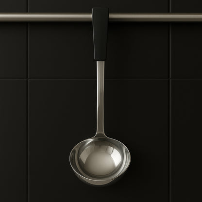 Le Buffet 7oz Serving Ladle – Stainless Steel with Heat-Resistant Handle (Black) - Premium Kitchen from Chabrias Ltd - Just £7.99! Shop now at Chabrias Ltd