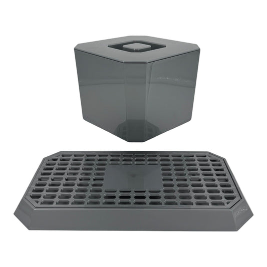 Octagonal Plastic Ice Bucket & Drip Tray Silver - Premium Home from Chabrias Ltd - Just £14.99! Shop now at Chabrias Ltd