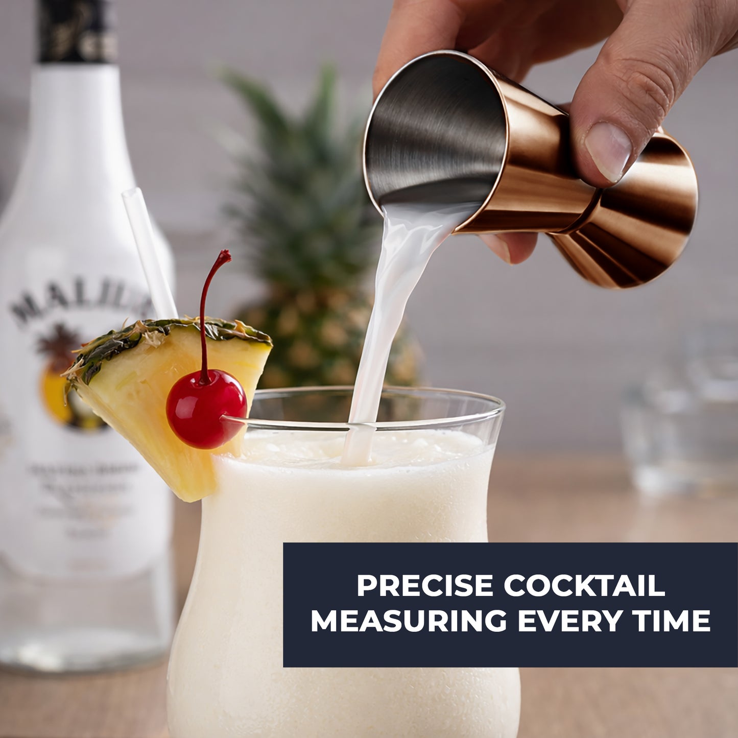 Stainless Steel With Rose Gold Finish,  25/50ml Measure Jigger (1 Piece)