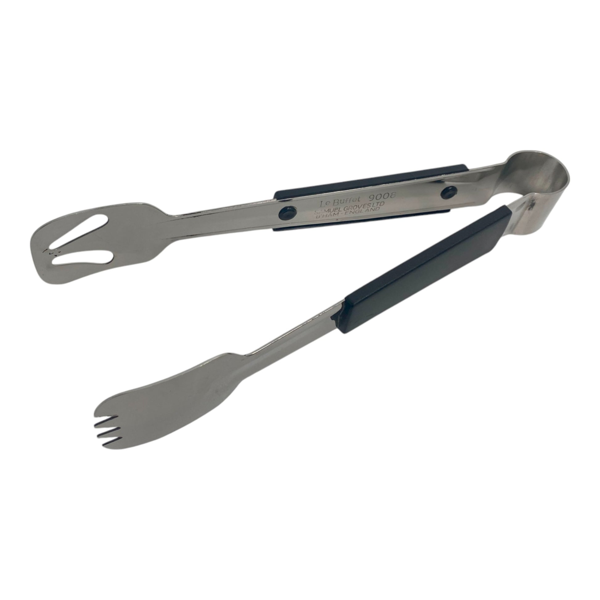 Le Buffet Stainless Steel Serving Tongs – Colour Coded Handles (Black) - Premium Kitchen from Chabrias Ltd - Just £7.99! Shop now at Chabrias Ltd