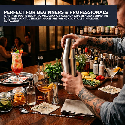 Boston Shaker with Weighted Base – Stainless Steel Professional Cocktail Shaker