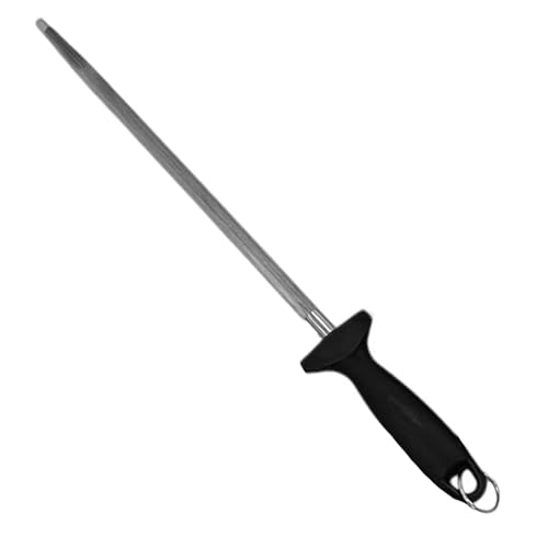 Chabrias Ltd Professional Sharpening Steel, 12" (300mm) - Premium Carbon Steel Honing Rod with Ergonomic Non-Slip Handle Knife Sharpener - Premium Kitchen from Chabrias Ltd - Just £9.49! Shop now at Chabrias Ltd