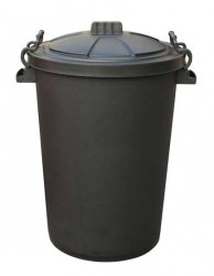 85 Litre Extra Large Heavy Duty Black Clip Bin Dustbin Recycling Bin Waste Bin - Premium BISS from Chabrias Ltd - Just £24.99! Shop now at Chabrias Ltd