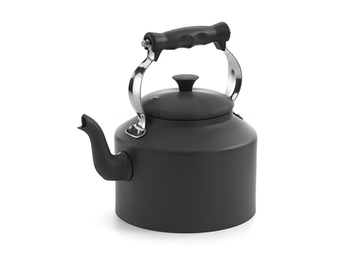 Traditional Style Hard Anodised Kettle UK Made - Ergonomically Designed Handle - Suitable for Gas, Electric, Induction, Log Burners and AGA cookers (3 litre) - Premium STOVETOP_KETTLE from Chabrias Ltd - Just £79.99! Shop now at Chabrias Ltd