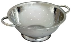 Stainless Steel Colander with Two Robust Handles - Heavy Duty and Efficient Draining - Premium Kitchen from Samuel Groves - Just £7.59! Shop now at Chabrias Ltd