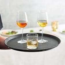 16" Non Slip Round Serving Tray, Anti Slip Tableware and Bar Serving Tray for Drinks, Home Kitchenware, Bars and Restaurants - Premium Home from Chabrias Ltd - Just £9.99! Shop now at Chabrias Ltd