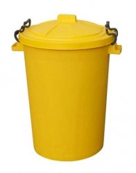 85 Litre Extra Large Heavy Duty Yellow Clip Bin Dustbin Recycling Bin Waste Bin - Premium BISS from Chabrias Ltd - Just £39.99! Shop now at Chabrias Ltd