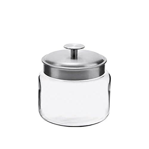 Anchor Hocking 96-Ounce Mini Montana Jars with Brushed Aluminum Metal Covers, Set of 2 - Premium Kitchen from Chabrias Ltd - Just £49.99! Shop now at Chabrias Ltd