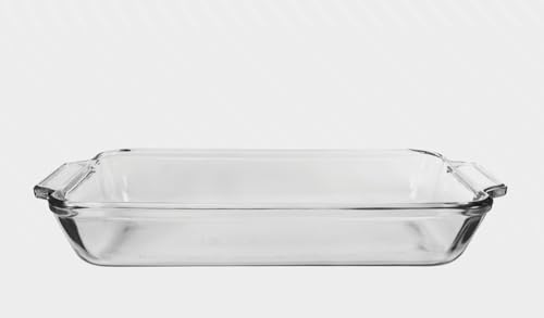 Chabrias 4.8 Quart Rectangular Glass Baking Dish (1 Piece, Tempered Tough, Dishwasher Safe)