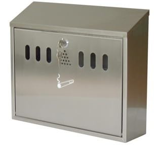 Wall Mounted Ashtray Weatherproof Stainless Steel Cigarette Ashtray for Offices & Pubs Smoking Cigarette Steel Bin Ashtray Lockable With Keys Approved Outdoor 38x33.5x12.5 cm - Premium Home from Chabrias Ltd - Just £42.74! Shop now at Chabrias Ltd