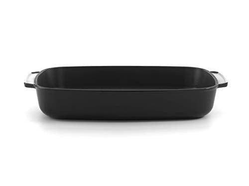 Enamel Cast Iron Long Lasting Rectangular Roaster Tray 38cm, Black by Chabrias LTD - Premium Kitchen from Chabrias Ltd - Just £33.24! Shop now at Chabrias Ltd