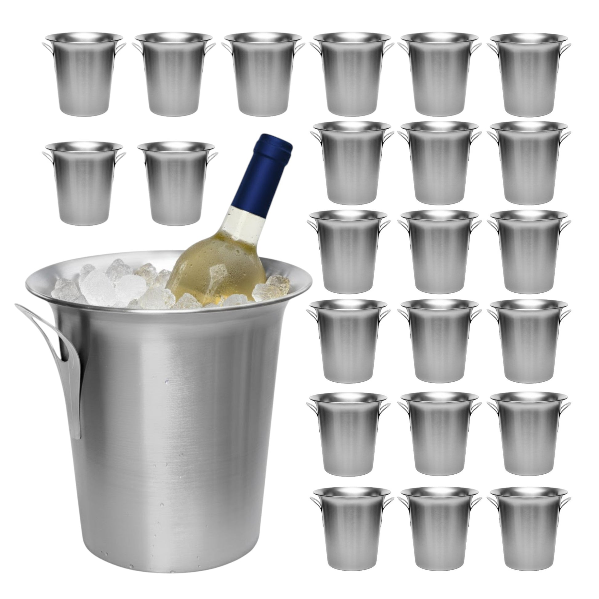 24 Pack - Premium Stainless Steel Ice Bucket 4.5L - Wine & Champagne Drinks Cooler for Parties, BBQs & Home Bars - Premium  from Chabrias Ltd - Just £279.99! Shop now at Chabrias Ltd