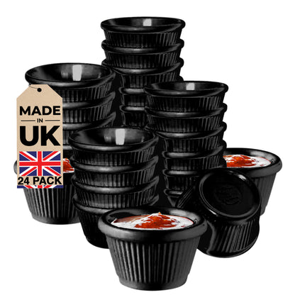 Black Fluted Ramekins 1oz, 1.5oz, 2oz - Made in UK - Premium Ramekin from Chabrias Ltd - Just £11.99! Shop now at Chabrias Ltd