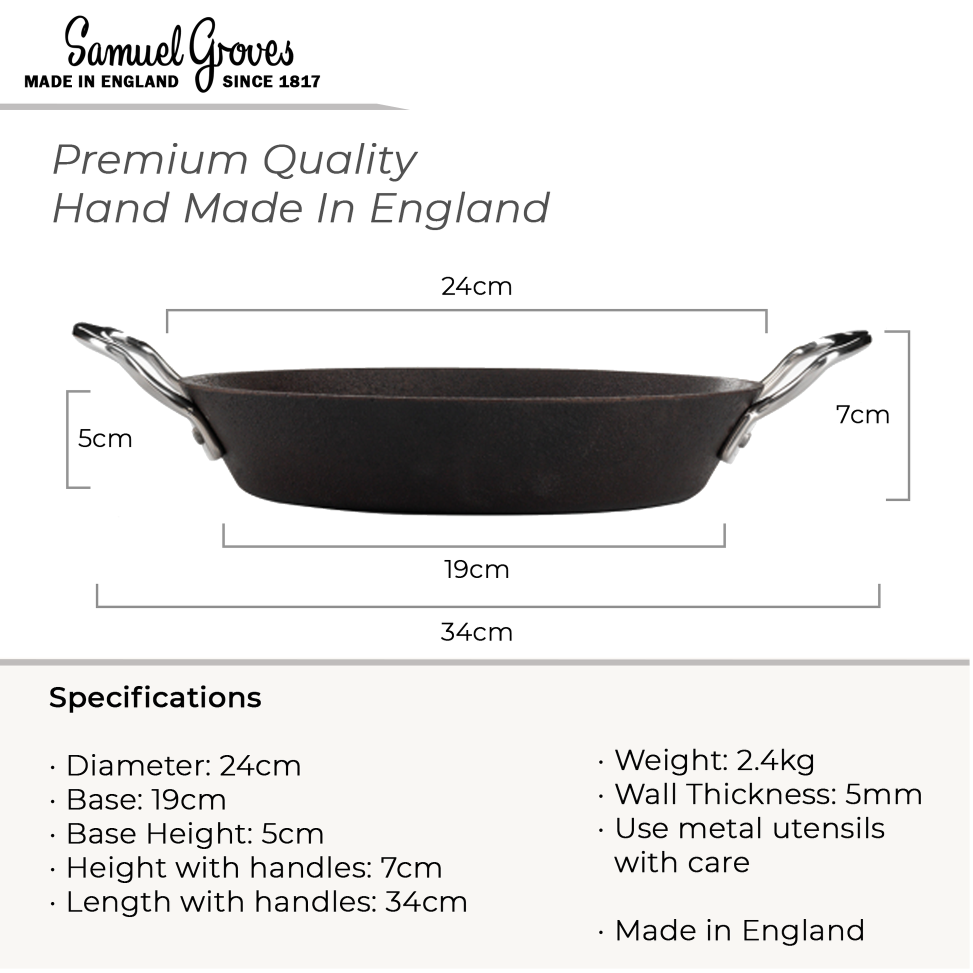 Britannia cast iron paella pan used on induction hob