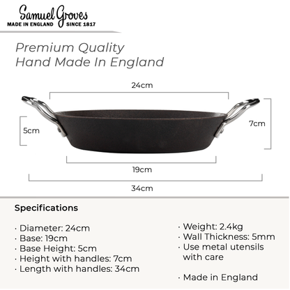 Britannia cast iron paella pan used on induction hob