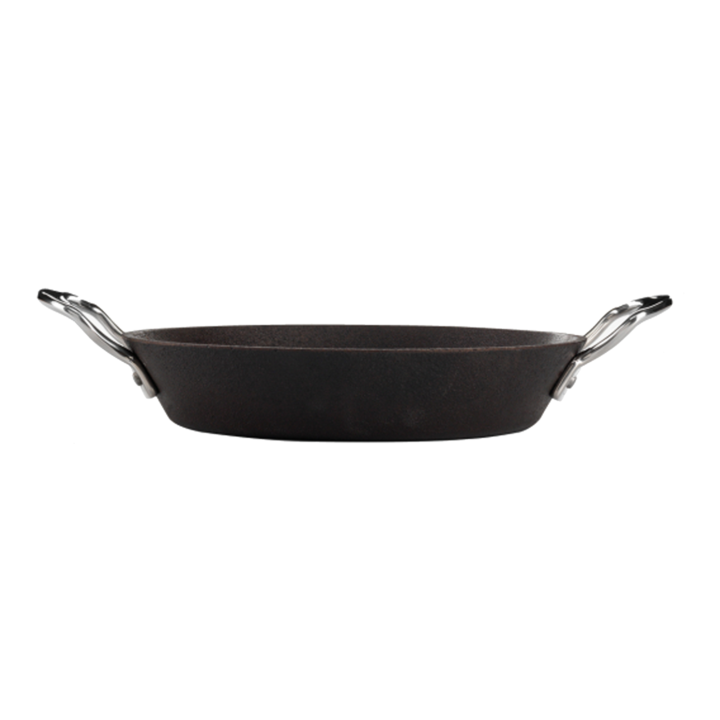 Top view of Britannia pre-seasoned cast iron paella pan cooking surface